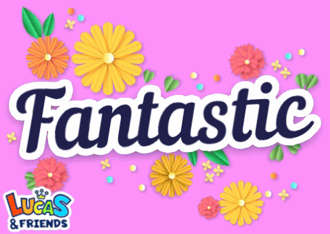 The Word Fantastic Is On A Purple Background GIF