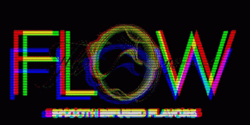 The Word Flow Is Displayed On A Black Screen GIF