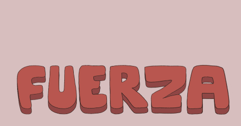 The Word Fuerza Is Stacked On Top Of Each Other With A Pink Background GIF