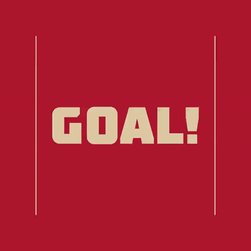 The Word Goal Is Written In Green On A Tan Background GIF