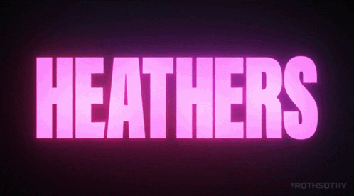 Pink Glowing Heathers Text GIF