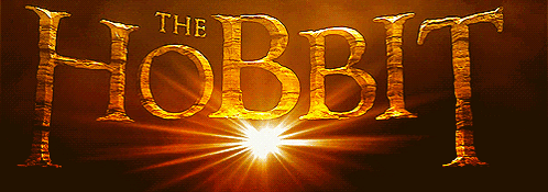 The Word Hobbit Is Written In Gold Letters On A Dark Background GIF