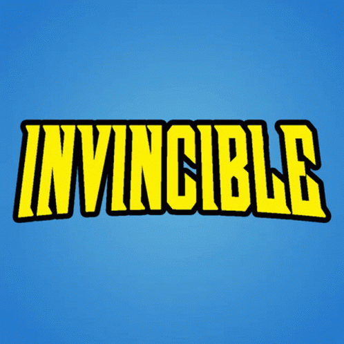 the word invincible that is yellow and red