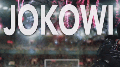 The Word Jokowi Is Displayed On A Blurred Background GIF
