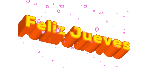 the word jueves is written in yellow and orange on a white background