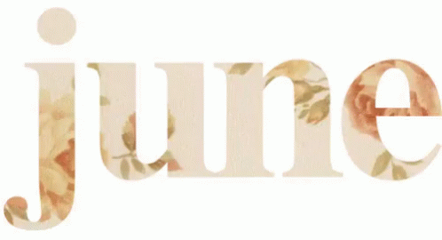 The Word June Is Surrounded By Flowers On A Black Background GIF