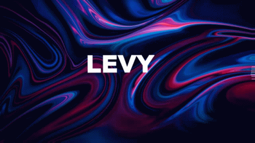 The Word Levy That Is On A Blue And Purple Background GIF