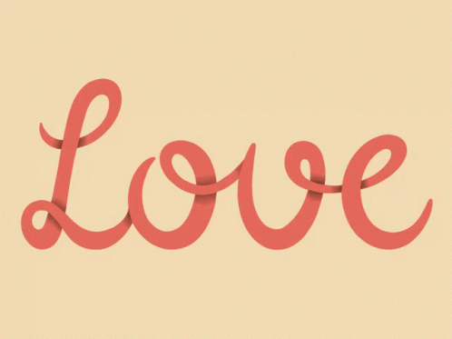 The Word Love Is Displayed In A Colorful Font GIF