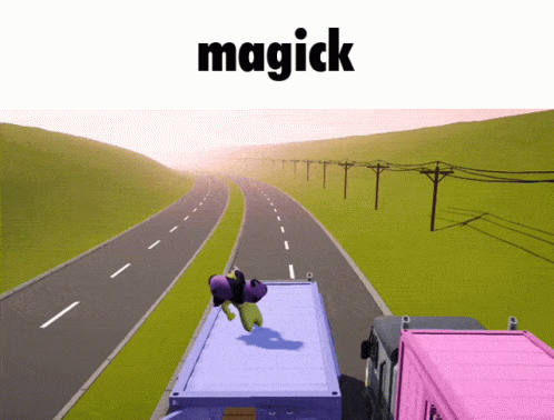 The Word Magick Is On The Top Of A Road GIF