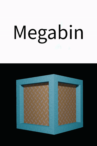 The Word Megabin That Is On A Black And White Background GIF