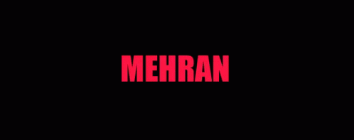The Word Mehran Is Written In Red Letters On A Black Background . GIF