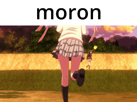 The Word Moron Is On A White Background GIF