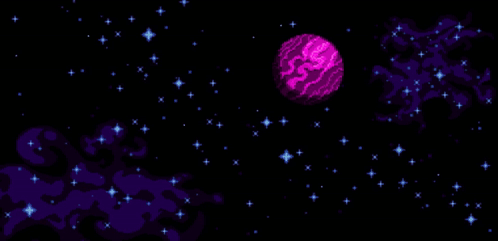 The Word Nebula Is Glowing In Pink Letters On A Black Background GIF