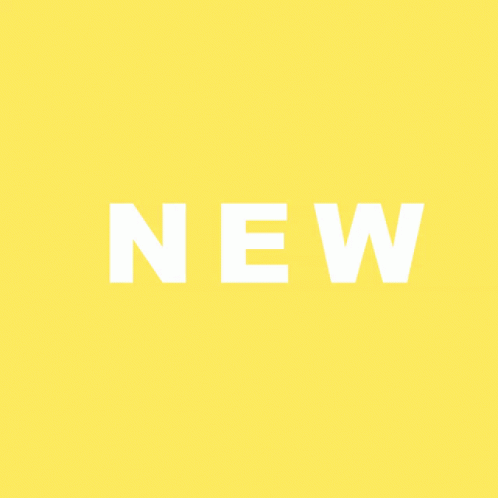 The Word New Is On A Blue And Yellow Background GIF
