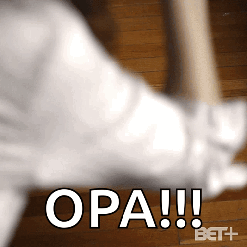 The Word Opa That Is On A Wood Floor GIF