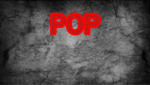 The Word Pop Is Written In Red Letters On A Cracked Wall GIF