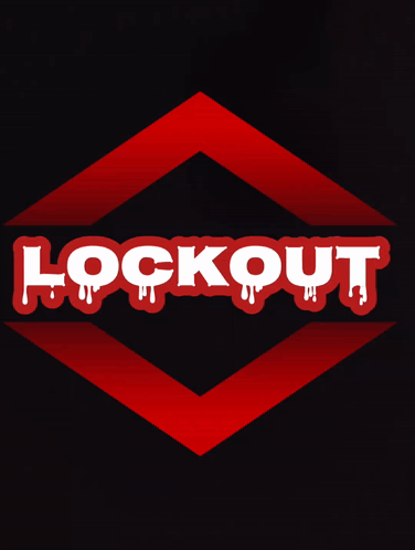 The Word Rockout Is On A Red And Black Background GIF