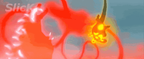 The Word Slick That Is On A Red And Yellow Background GIF