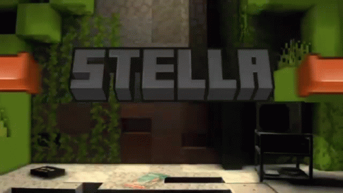 the word stella is on a brick wall in a video game