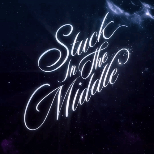 The Word Stuck In The Middle Is Written In White On A Dark Background GIF