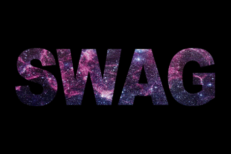 The Word Swag Is Surrounded By A Galaxy GIF