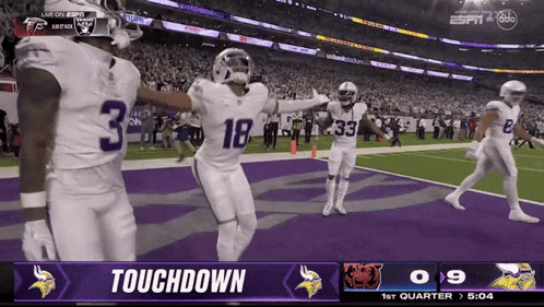 The Word Touchdown That Is On A Sports Screen GIF