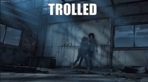 The Word Trolled Is On A Poster With Two People Fighting GIF