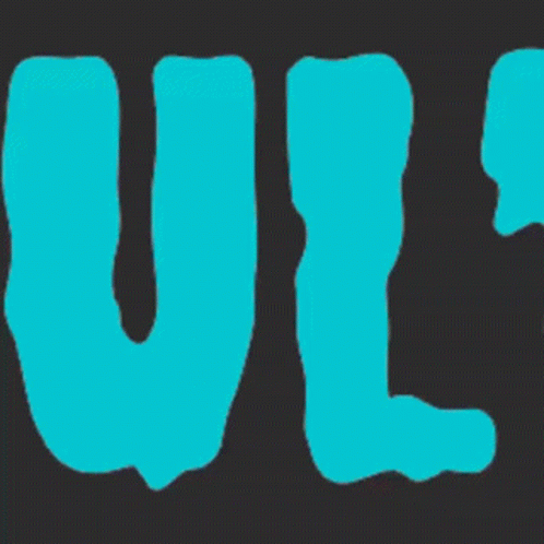 The Word Ul Is Written In A Blue Font On A Black Background GIF