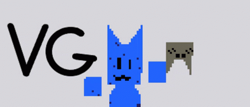 The Word Vg Is On A White Background With A Blue Bunny GIF