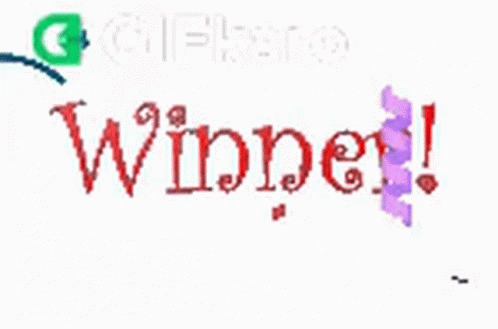 The Word Winner Is Written In Red And Green On A White Background . GIF
