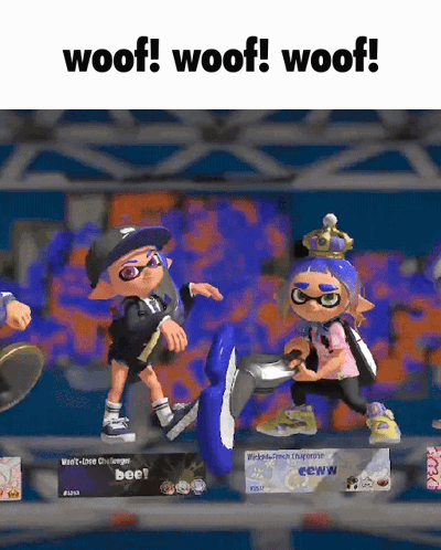 The Word Woof That Is On A Cartoon Character GIF