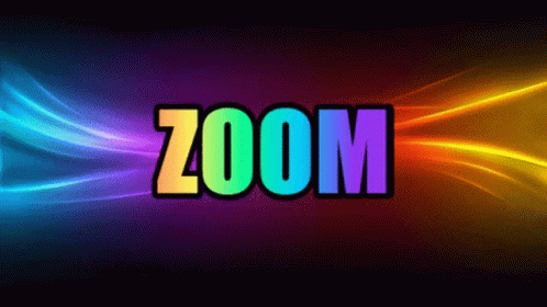 The Word Zoom Is Displayed On A Rainbow Background GIF