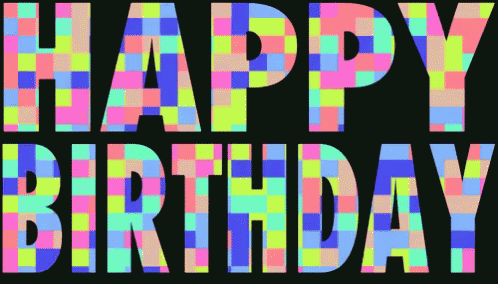The Words Happy Birthday Are Displayed In Colorful Letters GIF