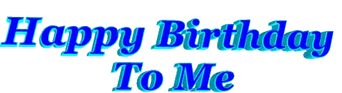 the words happy birthday to me are written in blue