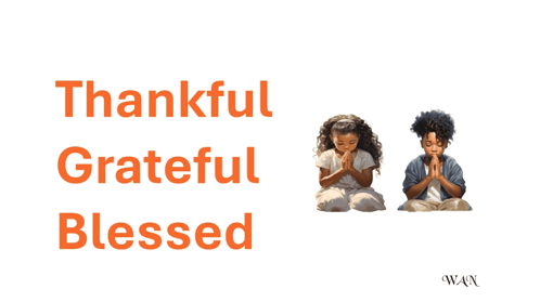 The Words Thankful Grateful Blessed Are On A White Background GIF