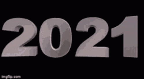 The Year 2021 Is Written In White Letters On A Black Background . GIF