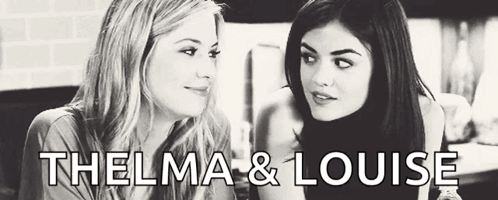 Thelma And Louise Black In White GIF