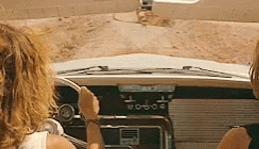 Thelma And Louise Driving Holding Hands GIF