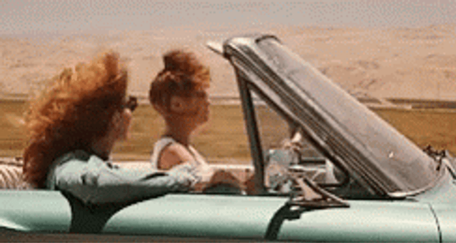 Thelma And Louise Enjoy Driving GIF