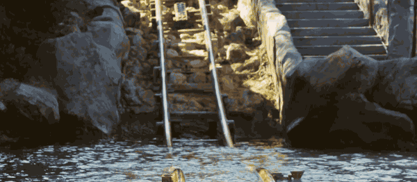 Theme Park Water Coaster GIF
