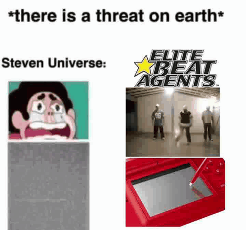There Is A Threat On Earth Elite Beat Agents And Steven Universe GIF