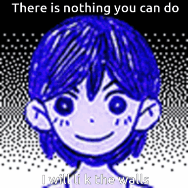 There Is Nothing You Can Do I Will Li K The Walls Written Below A Picture Of A Boy With Blue Hair GIF
