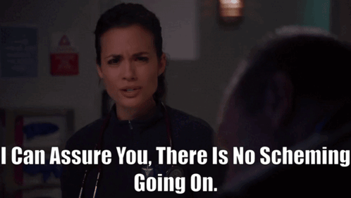 There's No Scheming Going On GIF