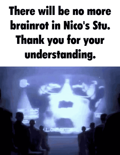 There Will Be No More Brainrot In Nico 'S Stu . GIF