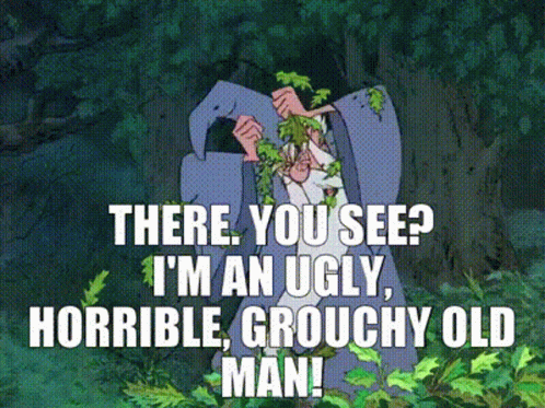 There You See I 'M An Ugly Horrible Grouchy Old Man! GIF
