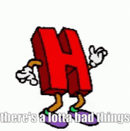 Theres A Lotta Bad Things Letter H GIF