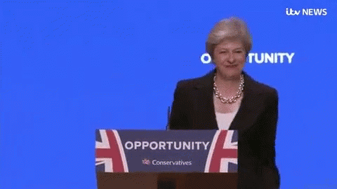 Theresa May Moonwalk Bye Bye GIF