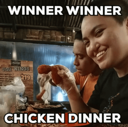 They Eating Chicken Winner Winner Chicken Dinner GIF