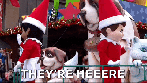 Theyre Here Giant Elves Parade GIF