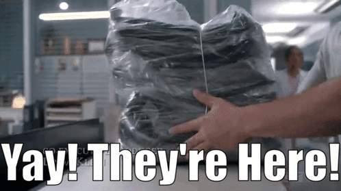 Theyre Here Stack Of Parcels GIF